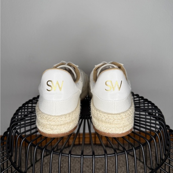 Stuart Weitzman Daryl Espadrille Sneakers White Size 9.5 Like New Condition - Picture 5 of 9